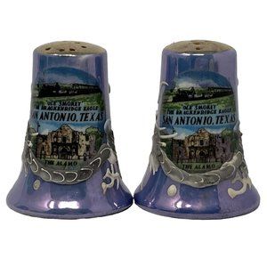 Vintage San Antonio Texas Salt & Pepper Shakers Old Smokey Brackenridge Japan
